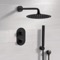 Matte Black Thermostatic Shower System with 10